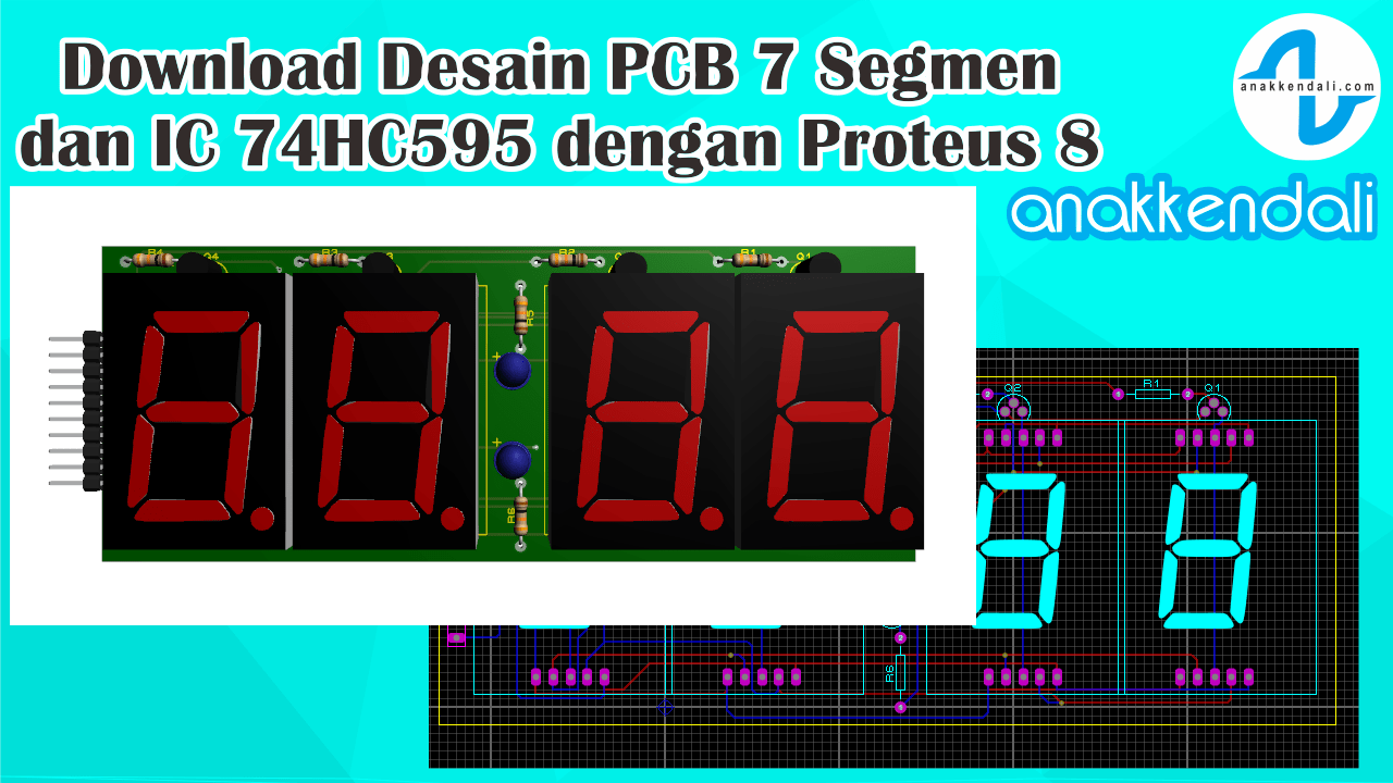 Download Desain PCB Seven Segment 1.2 inch Proteus 8