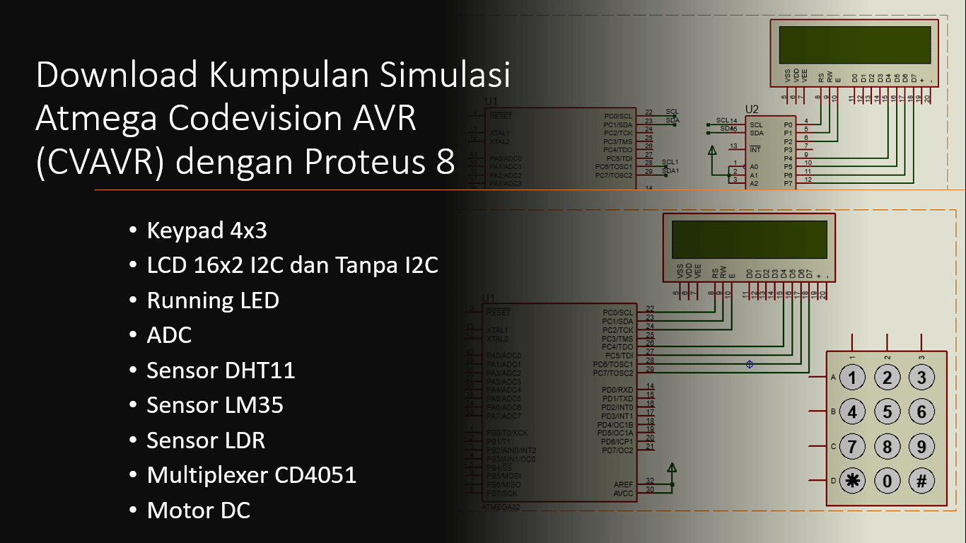 Simulasi CVAVR Atmega16/Atmega32 Proteus 8